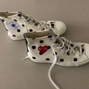Comme de garçon polka dot heart converse